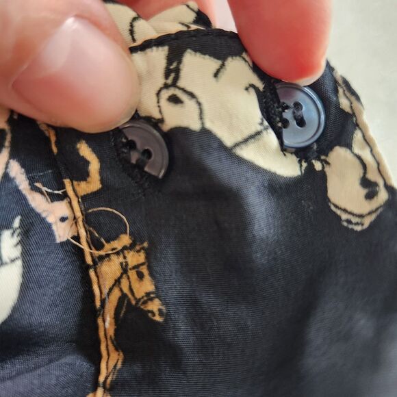 H&M Button Up Horse Equestrian Western Cowgirl Novelty Print Shirt SZ 10 Medium - Picture 11 of 15